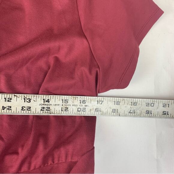 Torrid size 0 large 12 Red A-Line faux Wrap Midi Dress knee length wine - Picture 11 of 13